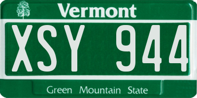VT license plate XSY944
