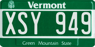 VT license plate XSY949