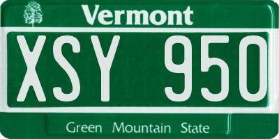 VT license plate XSY950