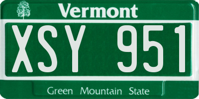 VT license plate XSY951