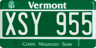 VT license plate XSY955