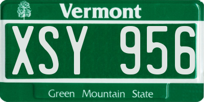 VT license plate XSY956