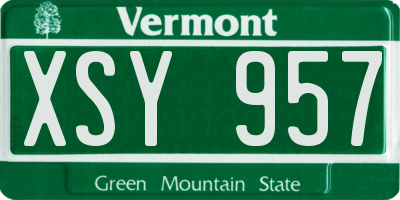 VT license plate XSY957