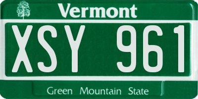 VT license plate XSY961