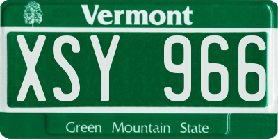 VT license plate XSY966