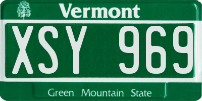 VT license plate XSY969