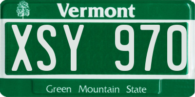 VT license plate XSY970