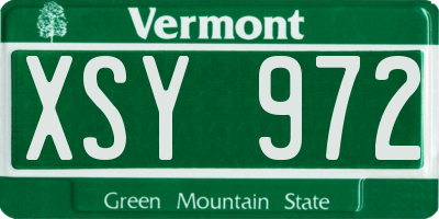 VT license plate XSY972