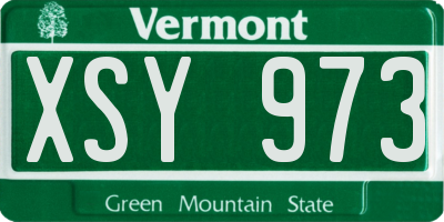 VT license plate XSY973