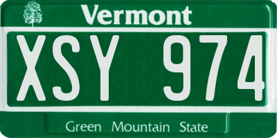 VT license plate XSY974