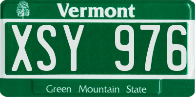 VT license plate XSY976