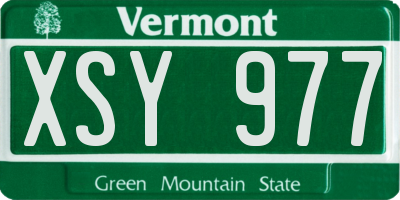 VT license plate XSY977