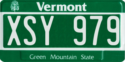 VT license plate XSY979