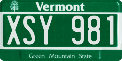 VT license plate XSY981