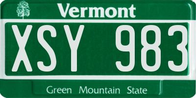 VT license plate XSY983