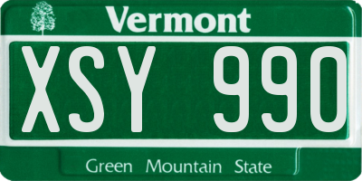 VT license plate XSY990