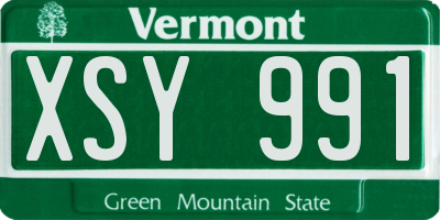 VT license plate XSY991