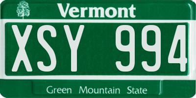 VT license plate XSY994