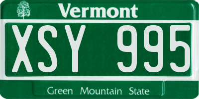 VT license plate XSY995