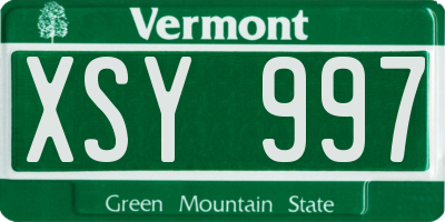 VT license plate XSY997