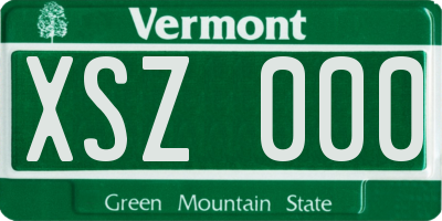 VT license plate XSZ000