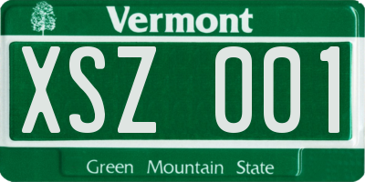 VT license plate XSZ001
