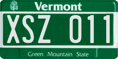 VT license plate XSZ011