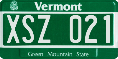 VT license plate XSZ021
