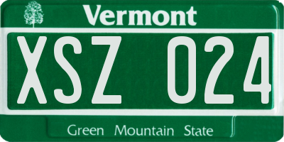 VT license plate XSZ024