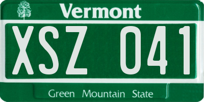 VT license plate XSZ041