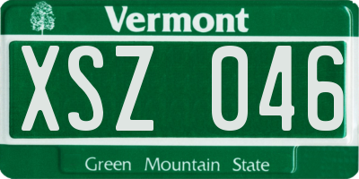 VT license plate XSZ046