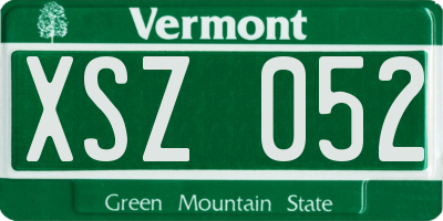 VT license plate XSZ052