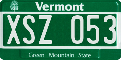 VT license plate XSZ053