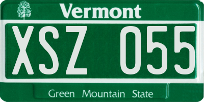 VT license plate XSZ055