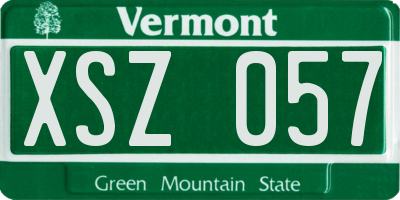 VT license plate XSZ057