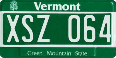 VT license plate XSZ064