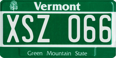 VT license plate XSZ066