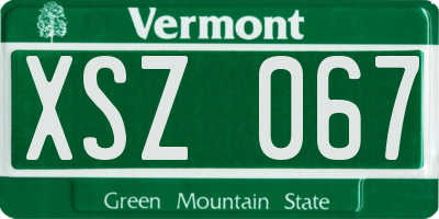 VT license plate XSZ067