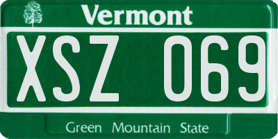 VT license plate XSZ069