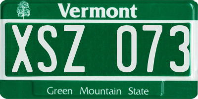 VT license plate XSZ073