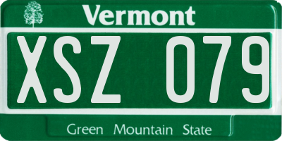 VT license plate XSZ079
