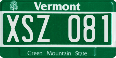 VT license plate XSZ081