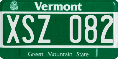 VT license plate XSZ082