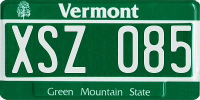 VT license plate XSZ085