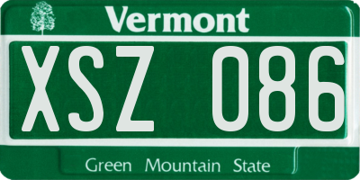 VT license plate XSZ086