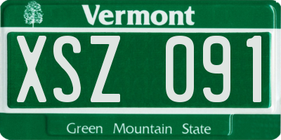 VT license plate XSZ091