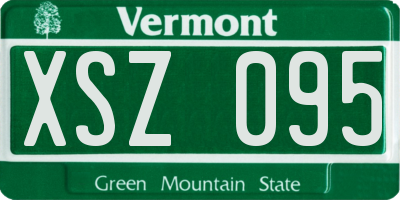 VT license plate XSZ095