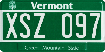 VT license plate XSZ097
