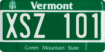VT license plate XSZ101