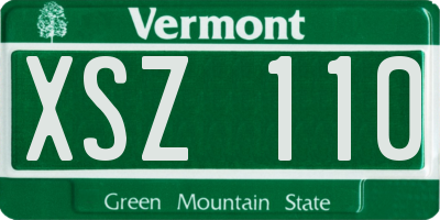VT license plate XSZ110